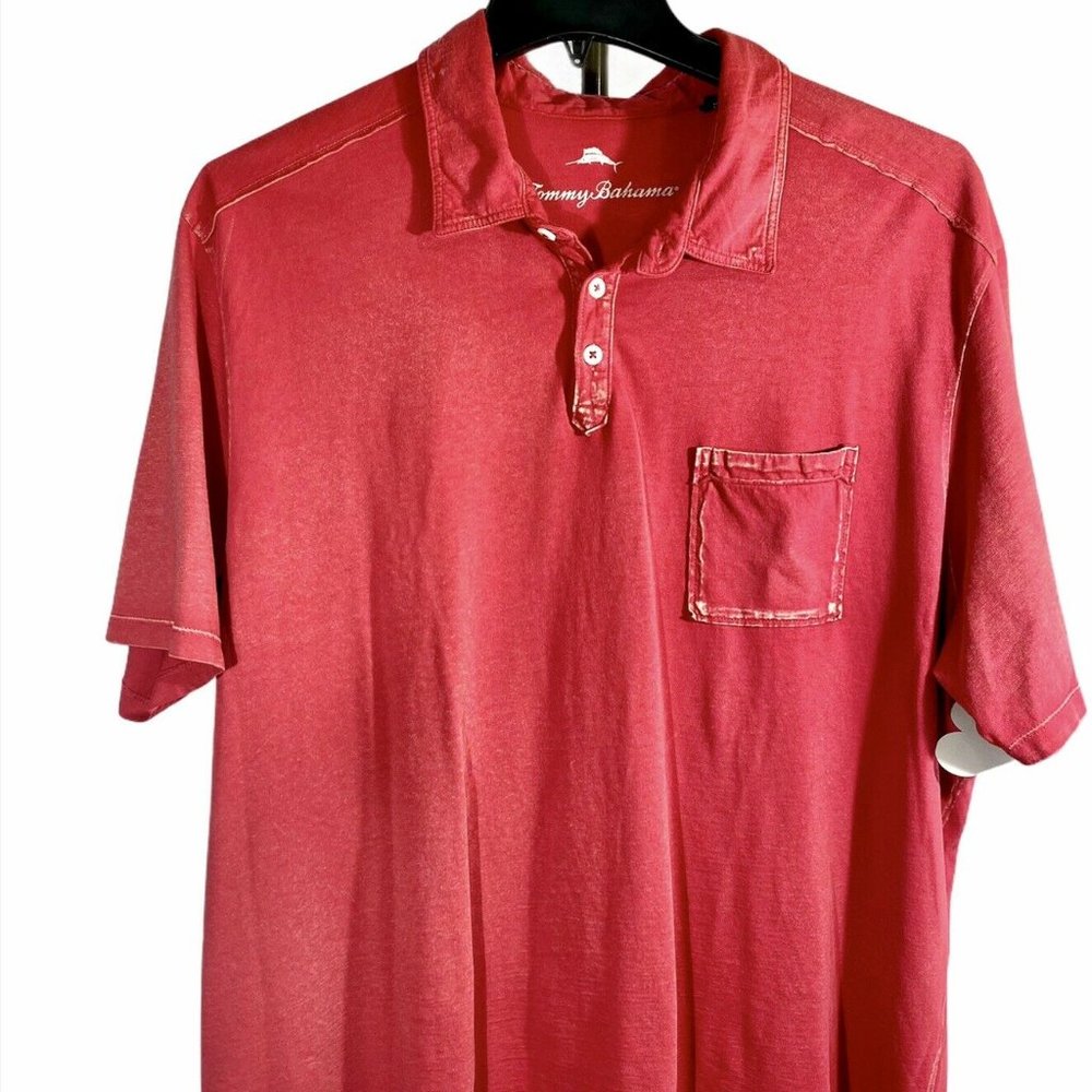 TOMMY BAHAMA Red Cotton Stone Washed TShirt XL